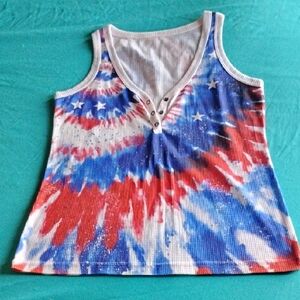 Tie-Dye Tank Top with Stars